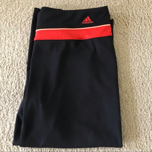 🆕🔥ADIDAS CLIMA-LITE VERY CUTE SILKY CAPRIS&SO SOFT W/ORANGE BAND NWOT!! - Picture 2 of 14